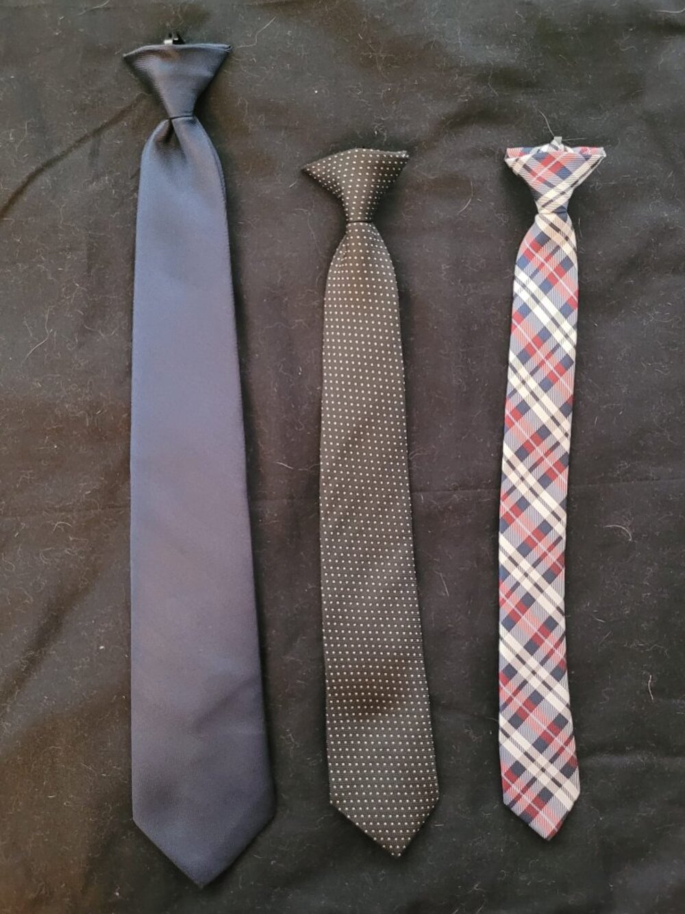 3 clip on ties & 1 bow tie